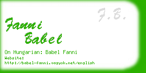 fanni babel business card